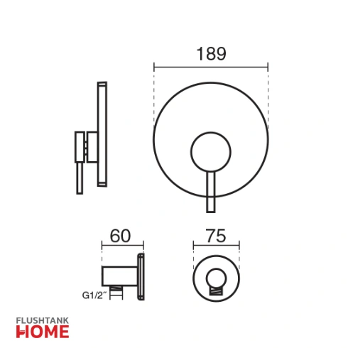 ابعاد شیر توالت زو توکار کی دبلیو سی-kwc