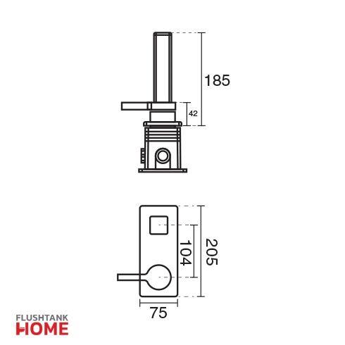 ابعاد شیر روشویی آوا تیپ 1 توکار کی دبلیو سی-kwc
