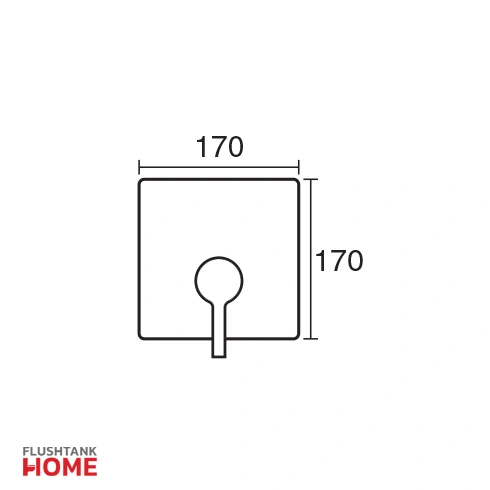 ابعاد شیر حمام آوا تیپ 1 توکار کی دبلیو سی-kwc