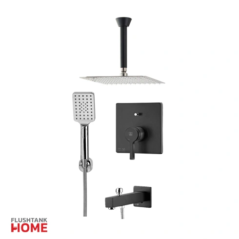 شیر حمام آوا تیپ 4 توکار رنگ مشکی کی دبلیو سی-kwc