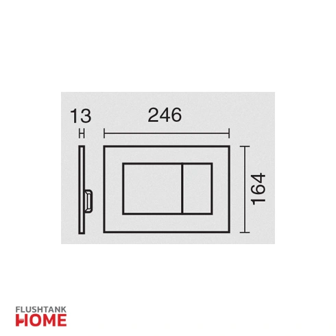ابعاد کلید مربعی فلاش تانک کی دبلیو سی