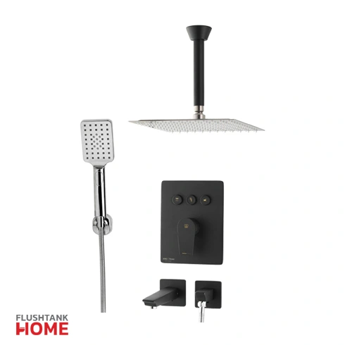 شیر حمام ورونا تیپ 4 توکار رنگ مشکی کی دبلیو سی-kwc